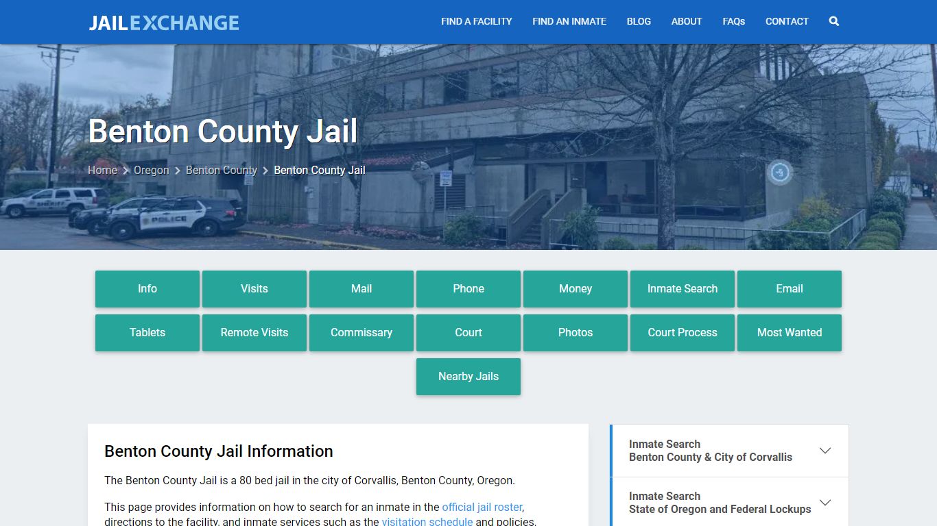 Benton County Jail, OR Inmate Search, Information